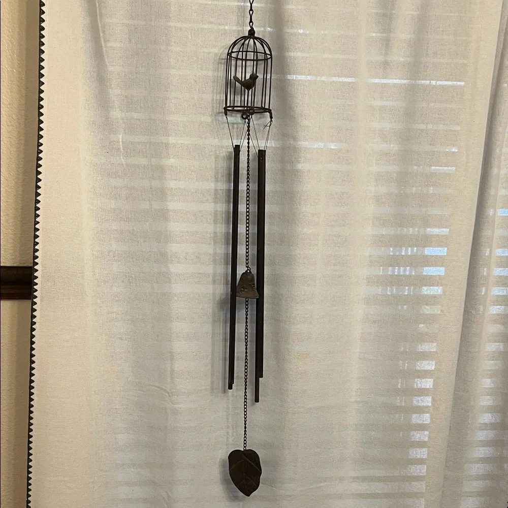 Rustic farmhouse Wind Chime with Birdcage Design